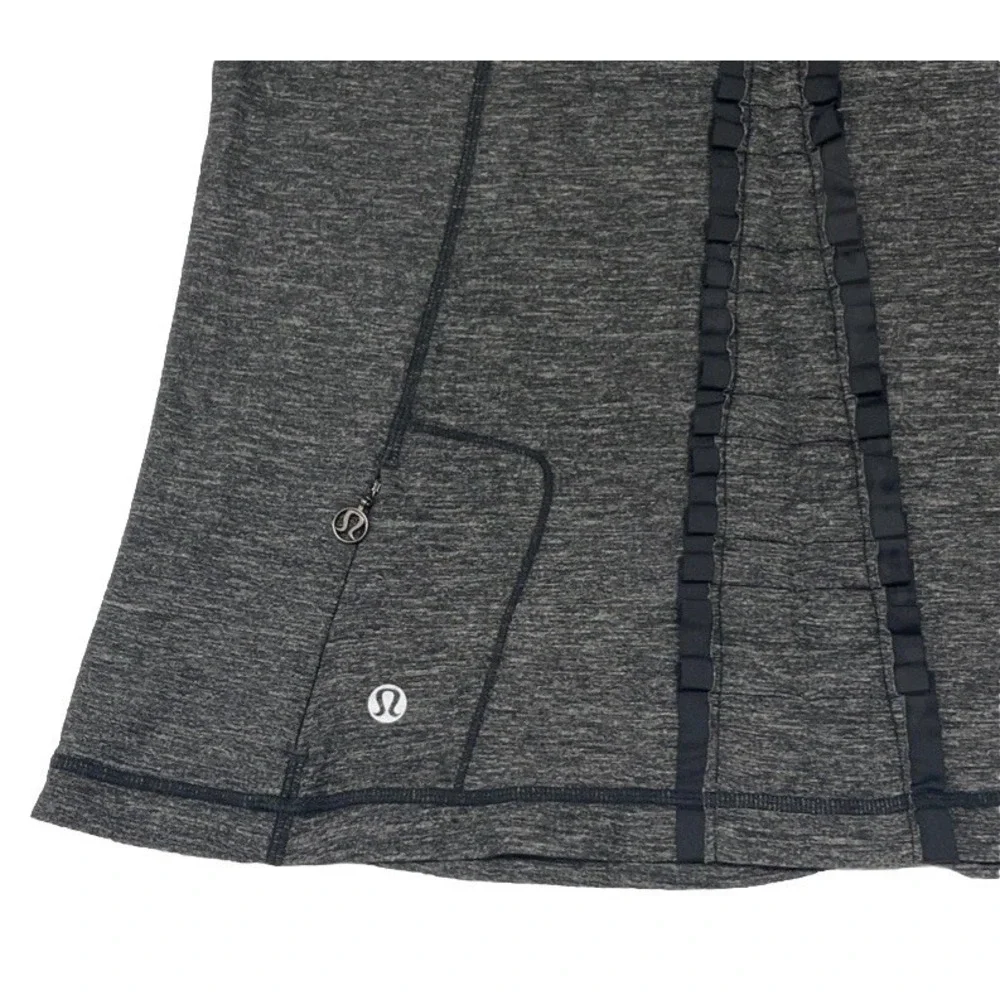 Lululemon Run Free Tank Heathered Black Stretch Women's Size 8